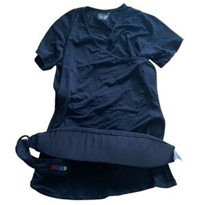 Nuroo Black Scoopneck Velcro Baby Shirt With Band Size Large/XL